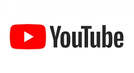 YouTube logo with red play button and black text